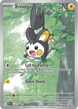 Emolga - 112/086  - (112/086) Holofoil [SV Black Bolt] - Trinity Hobby