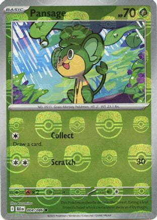 Pansage (Master Ball Pattern)  - (004/086) Holofoil [SV Black Bolt] - Trinity Hobby
