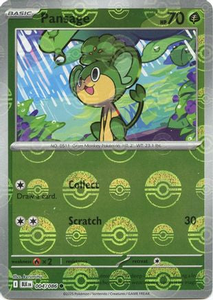 Pansage (Poke Ball Pattern)  - (004/086) Holofoil [SV Black Bolt] - Trinity Hobby