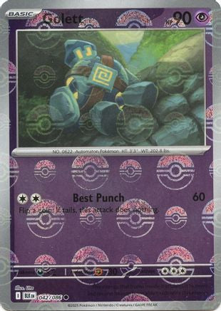 Golett (Poke Ball Pattern)  - (042/086) Holofoil [SV Black Bolt] - Trinity Hobby