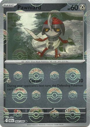 Pawniard (Poke Ball Pattern)  - (064/086) Holofoil [SV Black Bolt] - Trinity Hobby