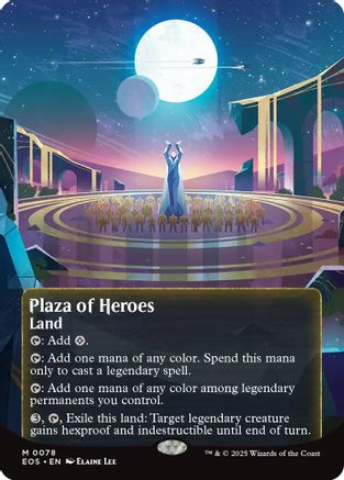 Plaza of Heroes (0078) (Borderless)  [Foil]  (EOS-078) - [Edge of Eternities: Stellar Sights] - Trinity Hobby