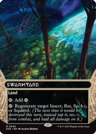 Swarmyard (0042) (Borderless)  [Foil]  (EOS-042) - [Edge of Eternities: Stellar Sights] - Trinity Hobby