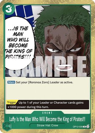 Luffy Is the Man Who Will Become the King of Pirates!!! (OP12-039) - [Legacy of the Master] Foil