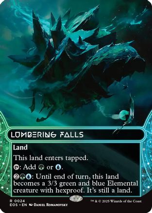 Lumbering Falls (0024) (Borderless)  [Foil]  (EOE-024) - [Edge of Eternities] - Trinity Hobby