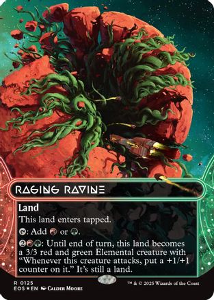 Raging Ravine (0125) (Borderless) (Galaxy Foil)  [Foil]  (EOE-125) - [Edge of Eternities] - Trinity Hobby