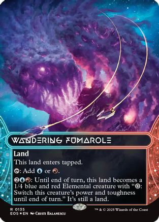 Wandering Fumarole (0135) (Borderless) (Galaxy Foil)  [Foil]  (EOE-135) - [Edge of Eternities] - Trinity Hobby