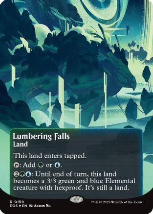 Lumbering Falls (0159) (Borderless) (Galaxy Foil)  [Foil]  (EOE-159) - [Edge of Eternities] - Trinity Hobby
