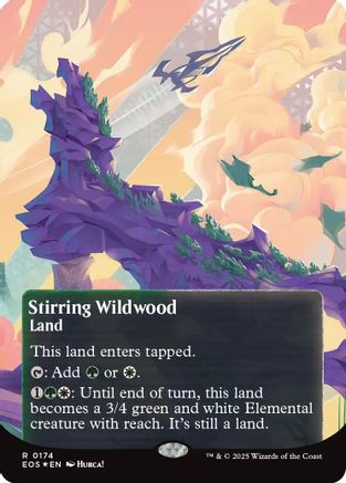 Stirring Wildwood (0174) (Borderless) (Galaxy Foil)  [Foil]  (EOE-174) - [Edge of Eternities] - Trinity Hobby