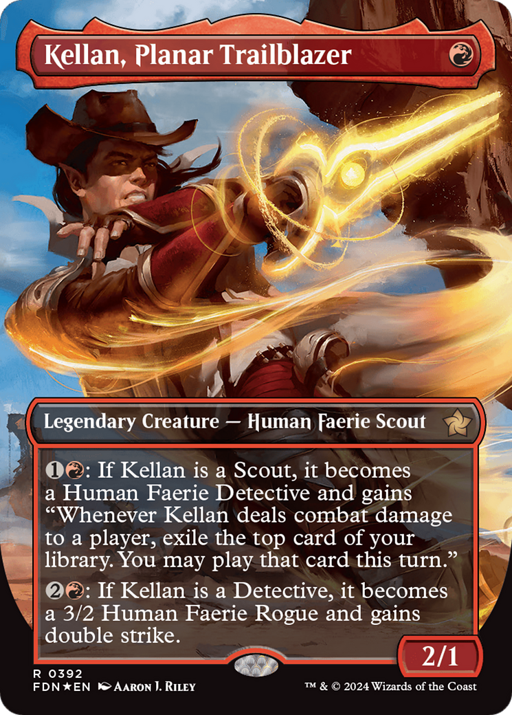 Kellan, Planar Trailblazer (Borderless) (Mana Foil) [Foundations] - Trinity Hobby