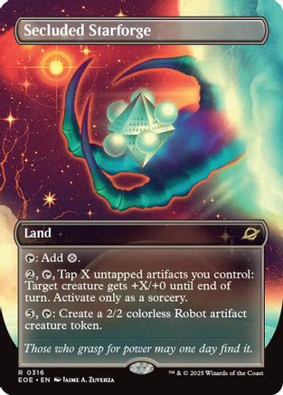 Secluded Starforge (Borderless)  [Foil]  (EOE-316) - [Edge of Eternities] - Trinity Hobby