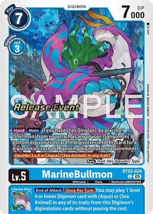 MarineBullmon (BT22-024) - [Cyber Eden Release Event Cards] Foil - Trinity Hobby