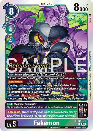 Fakemon (BT22-075) - [Cyber Eden Release Event Cards] Foil