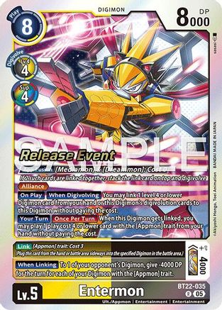 Entermon (BT22-035) - [Cyber Eden Release Event Cards] Foil - Trinity Hobby