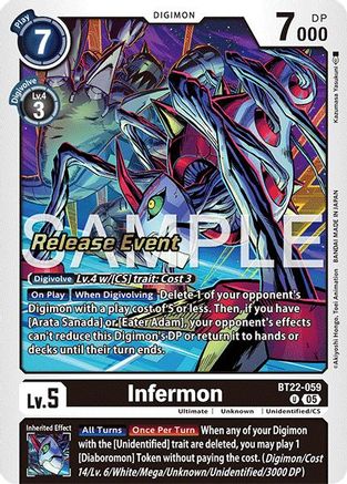 Infermon (BT22-059) - [Cyber Eden Release Event Cards] Foil - Trinity Hobby
