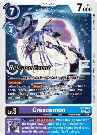Crescemon (BT22-073) - [Cyber Eden Release Event Cards] Foil - Trinity Hobby