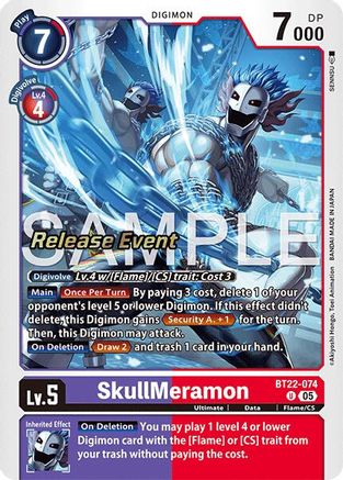 SkullMeramon (BT22-074) - [Cyber Eden Release Event Cards] Foil - Trinity Hobby