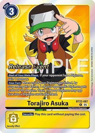Torajiro Asuka (BT22-087) - [Cyber Eden Release Event Cards] Foil - Trinity Hobby