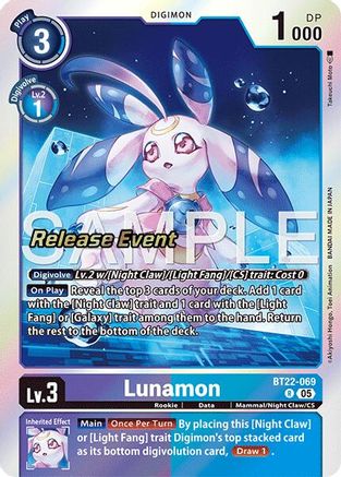 Lunamon (BT22-069) - [Cyber Eden Release Event Cards] Foil - Trinity Hobby