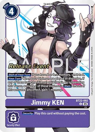 Jimmy KEN (BT22-092) - [Cyber Eden Release Event Cards] Foil - Trinity Hobby
