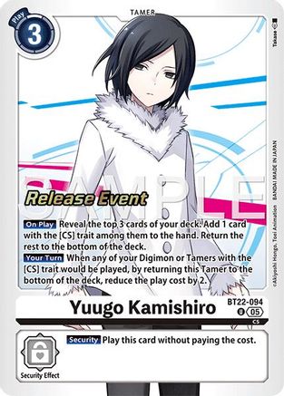 Yuugo Kamishiro (BT22-094) - [Cyber Eden Release Event Cards] Foil - Trinity Hobby