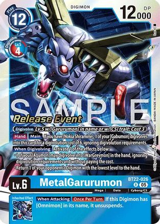 MetalGarurumon (BT22-026) - [Cyber Eden Release Event Cards] Foil - Trinity Hobby