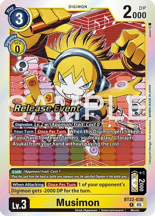 Musimon (BT22-030) - [Cyber Eden Release Event Cards] Foil - Trinity Hobby
