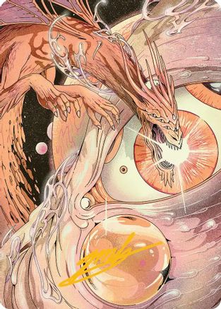 Nova Hellkite Art Card (40/54) (Gold-Stamped Signature)  (AAEOE-040) - [Art Series: Edge of Eternities] - Trinity Hobby