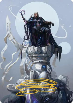 Tezzeret, Cruel Captain Art Card (35/54) (Gold-Stamped Signature)  (AAEOE-035) - [Art Series: Edge of Eternities] - Trinity Hobby