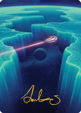Cascading Cataracts Art Card (50/54) (Gold-Stamped Signature)  (AAEOE-050) - [Art Series: Edge of Eternities] - Trinity Hobby