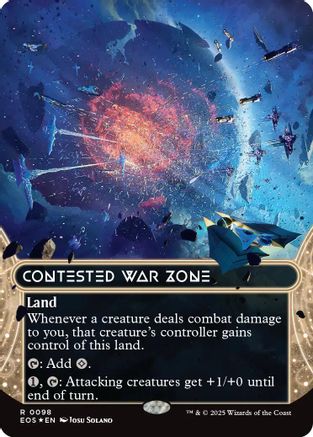 Contested War Zone (0098) (Borderless) (Galaxy Foil)  [Foil]  (EOS-098) - [Edge of Eternities: Stellar Sights] - Trinity Hobby
