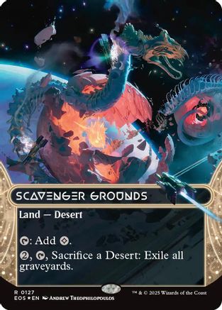 Scavenger Grounds (0127) (Borderless) (Galaxy Foil)  [Foil]  (EOS-127) - [Edge of Eternities: Stellar Sights] - Trinity Hobby