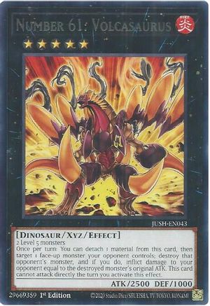 Number 61: Volcasaurus [JUSH-EN043] - Justice Hunters 1st Edition - Rare - Trinity Hobby