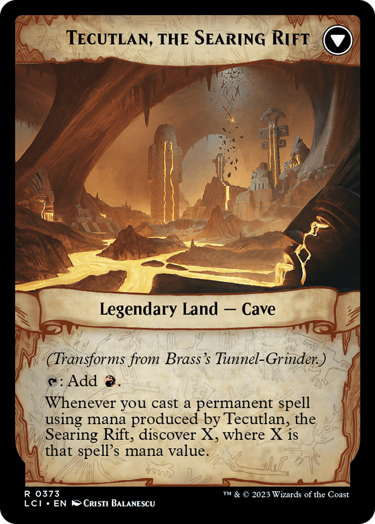 Brass's Tunnel-Grinder // Tecutlan, The Searing Rift (Extended Art) [The Lost Caverns of Ixalan] - Trinity Hobby