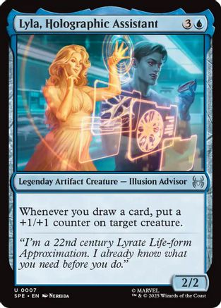 Lyla, Holographic Assistant  [Foil]  (SPE, MAR-007) - [Marvel's Spider-Man: Eternal-Legal] - Trinity Hobby
