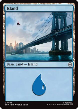 Island (0195)  [Foil]  (SPM-195) - [Marvel's Spider-Man] - Trinity Hobby