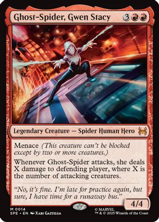 Ghost-Spider, Gwen Stacy  [Foil]  (SPE, MAR-014) - [Marvel's Spider-Man: Eternal-Legal] - Trinity Hobby