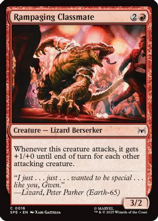 Rampaging Classmate  [Foil]  (SPE, MAR-016) - [Marvel's Spider-Man: Eternal-Legal] - Trinity Hobby