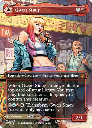Gwen Stacy (0202) (Borderless)  [Foil]  (SPM-202) - [Marvel's Spider-Man] - Trinity Hobby