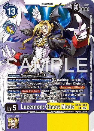 Lucemon: Chaos Mode (EX10-052) - [Sinister Order] Foil - Trinity Hobby