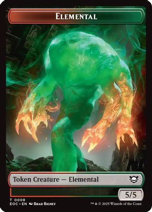 Elemental (0008) // Gnome Double-Sided Token  [Foil]  (EOC-8 // 11) - [Commander: Edge of Eternities] - Trinity Hobby