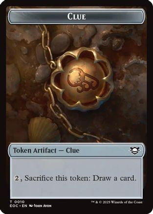 Clue // Beast (0005) Double-Sided Token  [Foil]  (EOC-10 // 5) - [Commander: Edge of Eternities] - Trinity Hobby