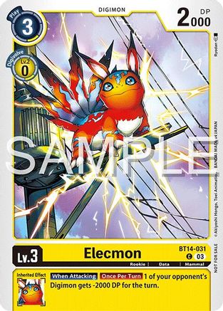 Elecmon (BT14-031) (Time Stranger Demo Deck) (BT14-031) - [Digimon Demo Deck Exclusive Cards]