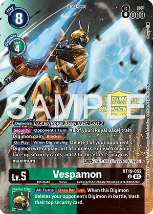Vespamon (Championship 25-26 Tamers Pack) (BT19-052) - [Release Special Booster 2.0] Foil