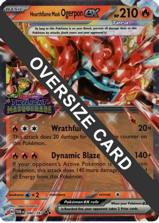 Hearthflame Mask Ogerpon ex (Twilight Masquerade Stamp)  - (040) Holofoil [Jumbo Cards] - Trinity Hobby