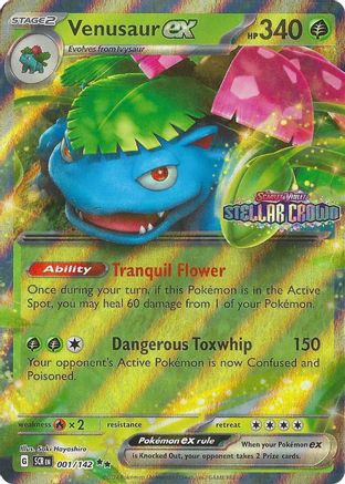 Venusaur ex (Stellar Crown Stamp) - (001/null) Holofoil [Miscellaneous Cards & Products]