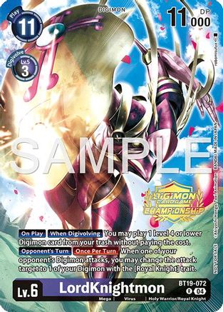 LordKnightmon (Championship 25-26 Tamers Pack) (BT19-072) - [Release Special Booster 2.0] Foil