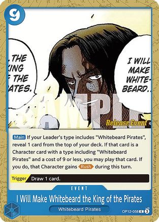I Will Make Whitebeard the King of the Pirates (OP12-058) - [Legacy of the Master Release Event Cards]