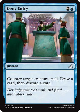 Deny Entry  [Foil]  (TLE-222) - [Avatar: The Last Airbender: Eternal-Legal] - Trinity Hobby