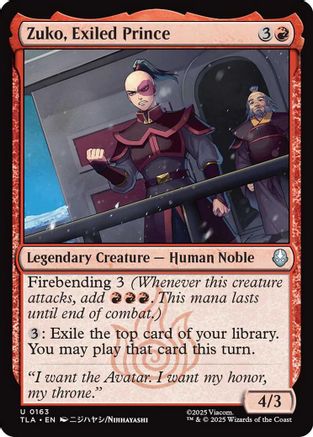 Zuko, Exiled Prince  [Foil]  (TLA-163) - [Avatar: The Last Airbender] - Trinity Hobby